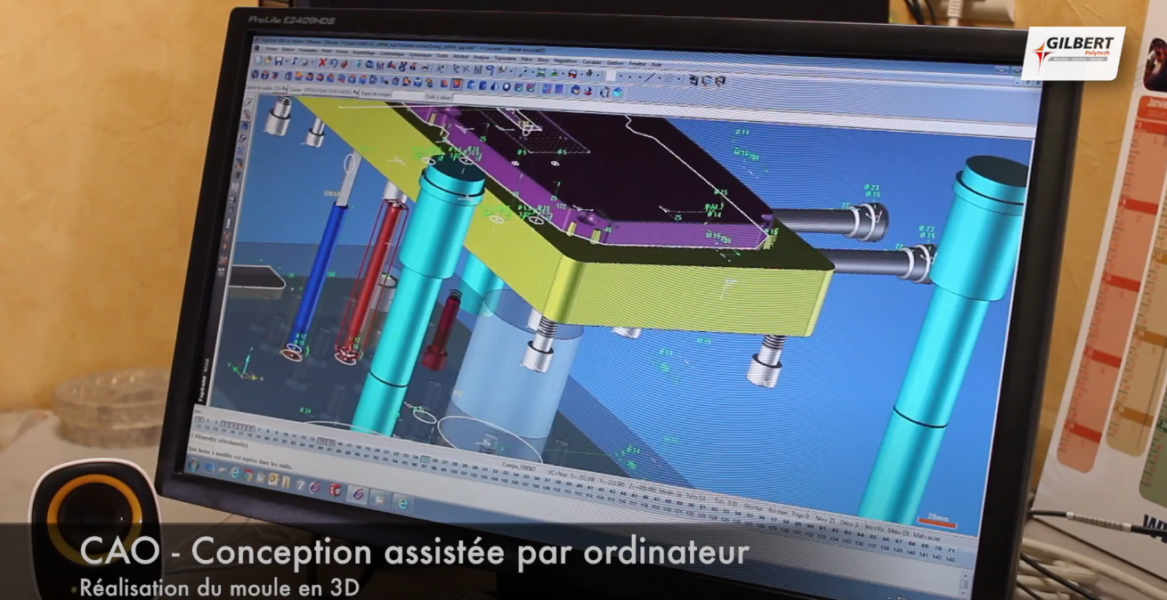 conception assistée par ordinateur pour un moule injection en 3D - Bureau d'étude Gilbert Polytech France